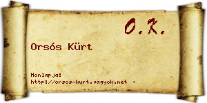 Orsós Kürt névjegykártya