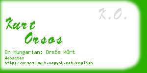 kurt orsos business card